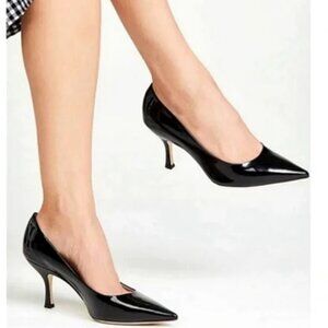 Kate Spade Vida Black Patent Leather Pointed Toe Stiletto Heels